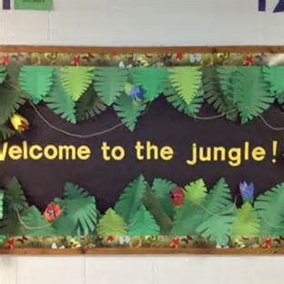 Jungle Bulletin Board Ideas Welcome Back to School | Jungle theme classroom, Jungle bulletin ...