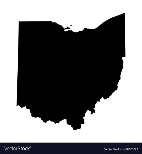 Map of the us state ohio Royalty Free Vector Image