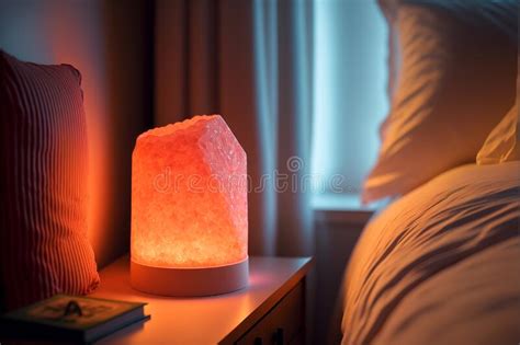 Himalayan Salt Lamp Bedroom Setup Concept Stock Illustration - Illustration of dresser, orange ...