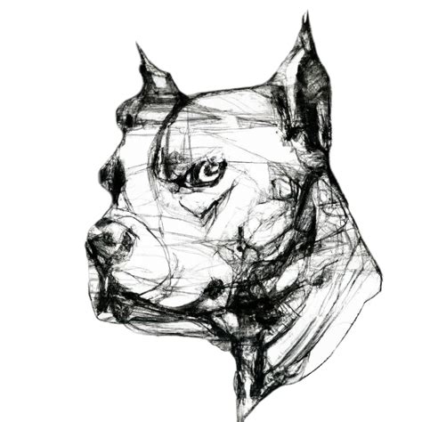 Pitbull Dog Black And White Drawings