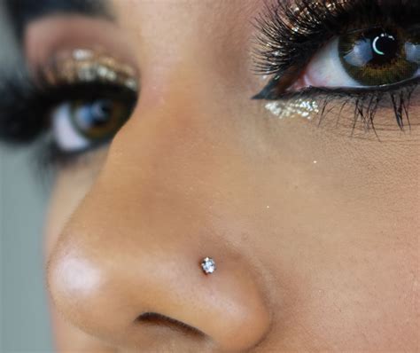 2mm Ideal Diamond Prong Nose Ring Stud | Nose piercing stud, Girls with nose rings, Nose piercing