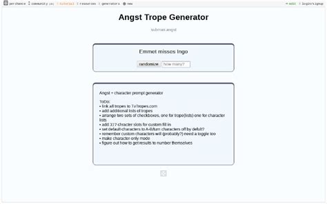 Angst Trope Generator