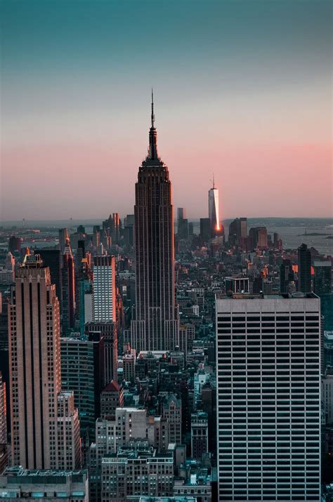 HD wallpaper: united states, new york, empire state building, sunset ...