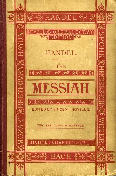 The Messiah: A Sacred Oratorio in Vocal Score by Handel, G. F.: Very ...