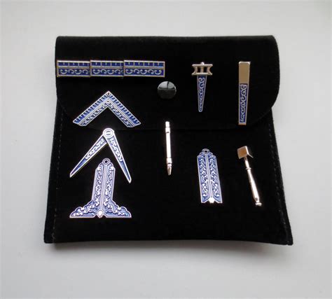 Masonic Miniature Working Tools Set with black Velvet bag Mason ...