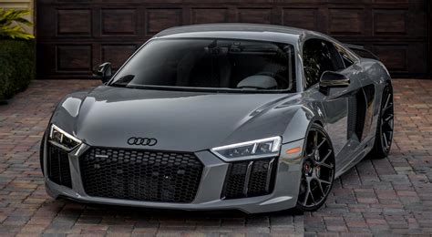 Nardo Grey Audi R8 On Black Vossen Wheels