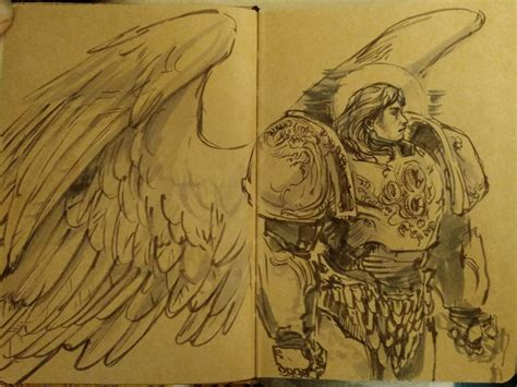 Safebooru - 1boy angel angel wings armor blood angels breastplate couter cowboy shot gauntlets ...