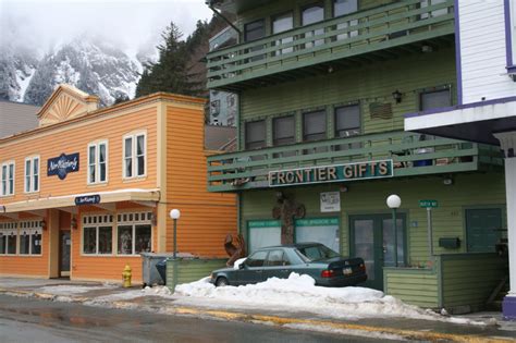 Winter on South Franklin Street in Juneau, Alaska