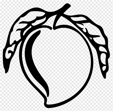 Mango Black and white Drawing, mango, love, white, leaf png | PNGWing