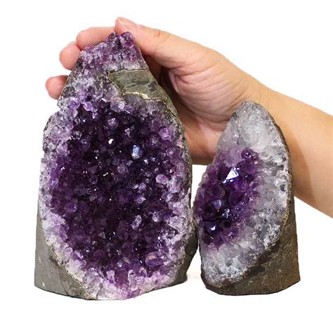 1.72kg Amethyst Crystal Geode Specimen Set 2 Pieces DS162 For Sale - AfterPay Available