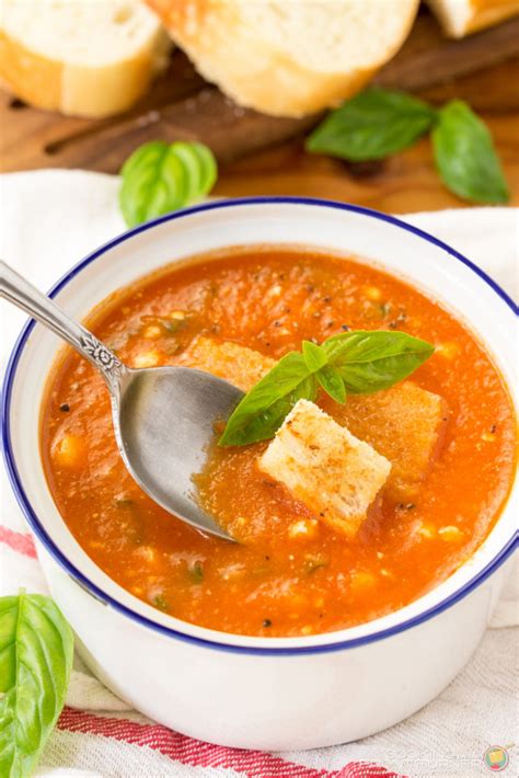 FRESH TOMATO BASIL SOUP WITH FETA | Cooking on the Front Burner