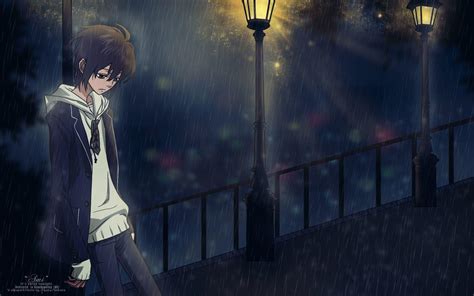 Anime Boy Walking Alone