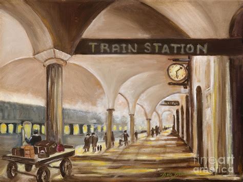 Old Train Station Painting by Pati Pelz - Fine Art America