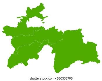 Tajikistan Green Map Stock Vector (Royalty Free) 580333795 | Shutterstock