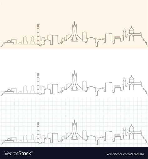 Algiers hand drawn skyline Royalty Free Vector Image