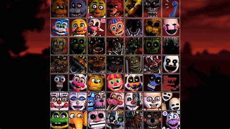 UCN Roster except there are 7 characters per game : r/fivenightsatfreddys