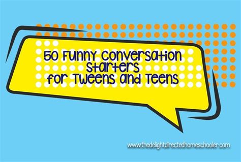 50 Funny Conversation Starters for Tweens and Teens in 2021 | Funny conversation starters, Funny ...