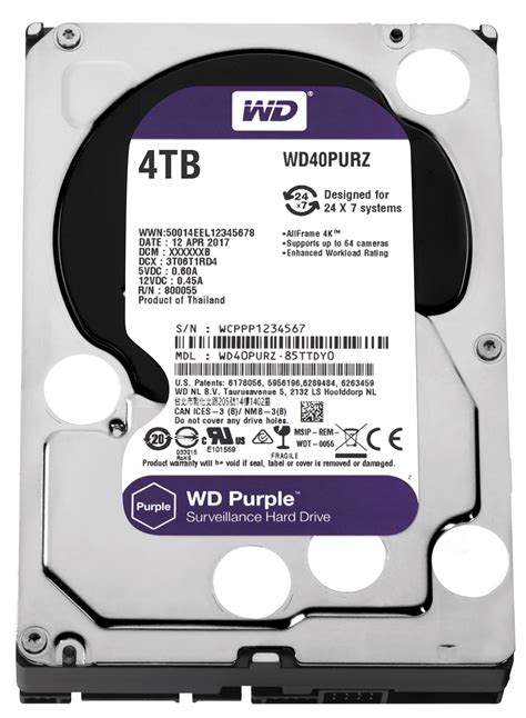 WD40PURZ: WD Purple Surveillance Hard Drive 4 TB at reichelt elektronik