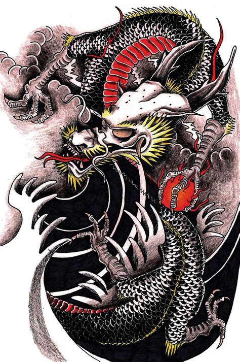 Japanese dragon traditional by Patsurikku on DeviantArt