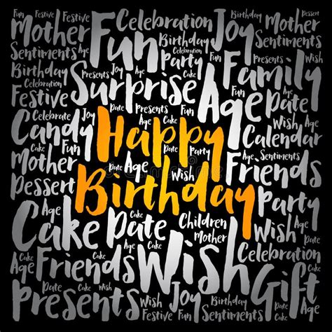 Happy Birthday Word Cloud Collage Stock Illustration - Illustration of ...