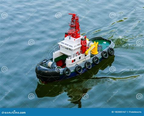 Toy Ship Sails on the Water - RC Boat - Remote Control Boat Stock Image ...