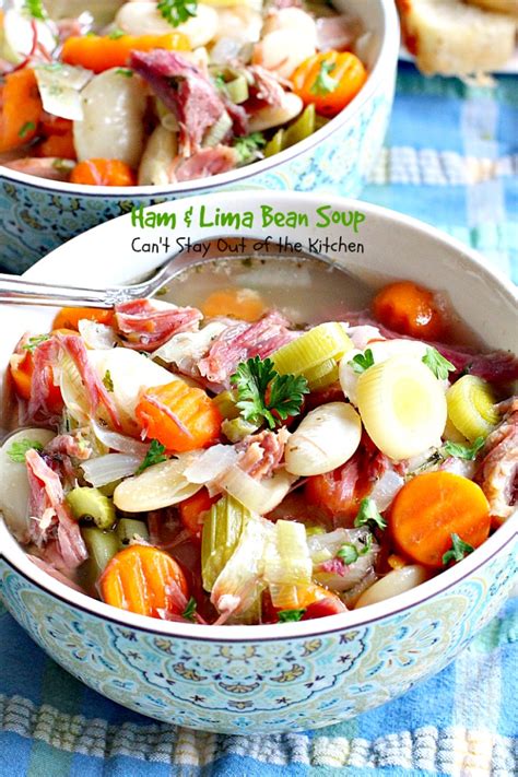 Ham and Lima Bean Soup - Can't Stay Out of the Kitchen