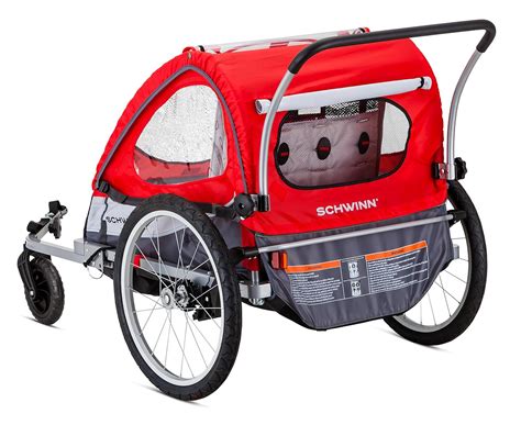 : Pacific Cycle Schwinn Trailblazer Double Bicycle Trailer, Blue/Gray : Child Carrier Bike ...