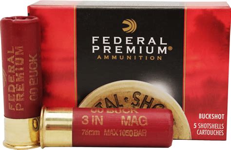 12 Gauge 3" Lead 00 Buck 12 Pellets 5 Rounds Federal Shotgun Ammunition - 1052468 | LG Outdoors