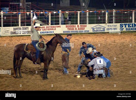 Cowboys Texan rodeo in Bandera Texas Stock Photo - Alamy