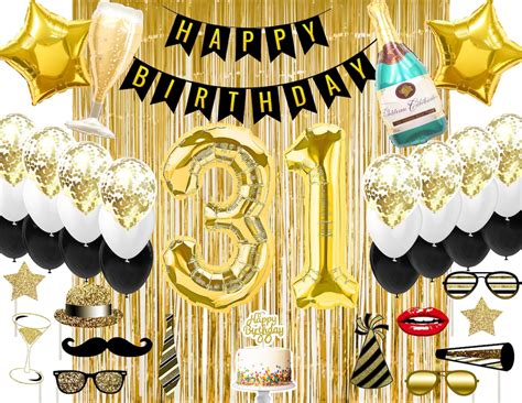 31st Birthday Party Supplies 31st Party Decorations Gold Large Number ...