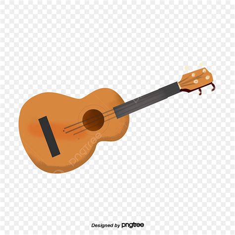 Cartoon Guitar Clipart Transparent Background, Cartoon Guitar, Musical Instruments, Element ...