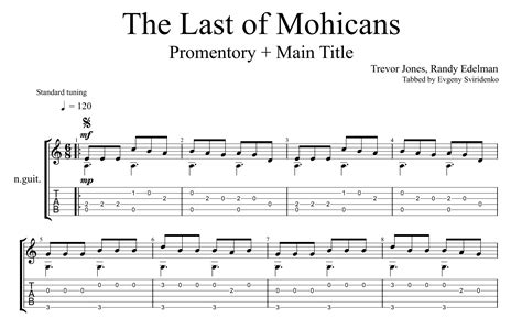 Promentory + Main title from The Last of the Mohicans for guitar ...