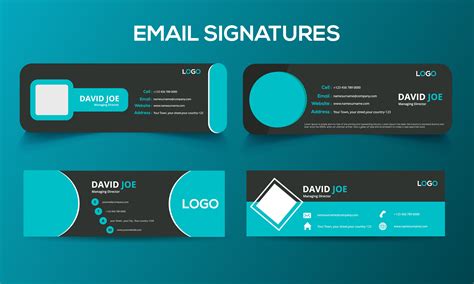 Editable Professional simple corporate creative best Email Signature Template illustrator vector ...