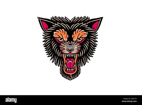 Angry Wolf Face Tattoo