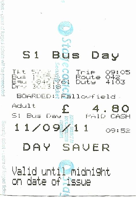 The traveler's drawer: MANCHESTER (England). Stagecoach S1 Bus Day ticket, route 042 ...