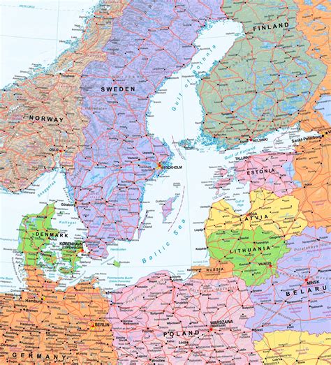 Europe Physical Map Baltic Sea | All in one Photos