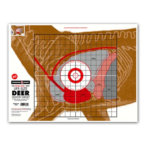 Thompson Target Life Size Deer Vitals | Paper Hunting Targets - 19"x25" (100 Pack) - Walmart.com