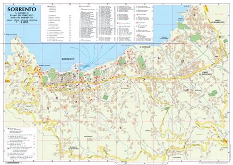 Sorrento city map | Campania | 1: 8,000 | LAC - Roger Lascelles Maps Ltd