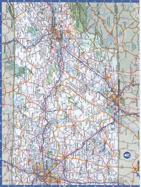 Eastern Tennessee roads map.Map of East Tennessee cities and highways