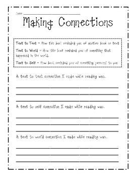 Reading Connections Worksheet