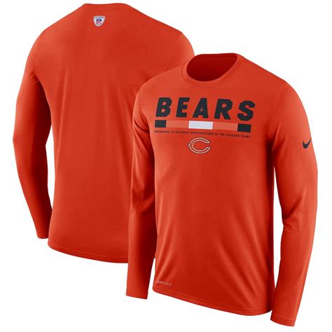 Men's Nike Orange Chicago Bears Sideline Legend Staff Performance Long ...