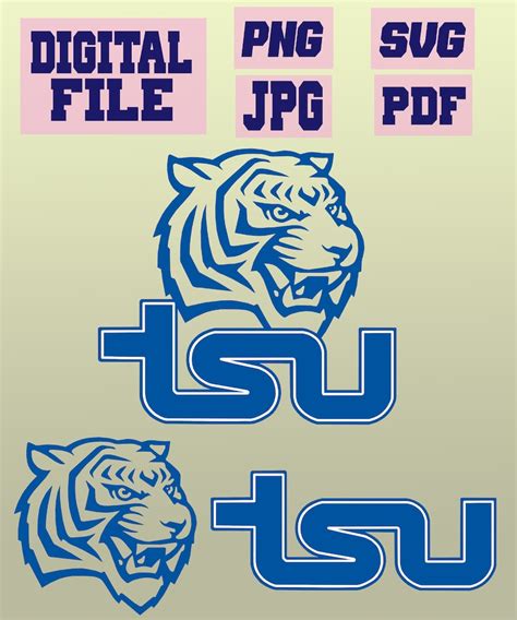 Svg/png/pdf/jpg TSU Tiger Tennessee State University Tigers - Etsy