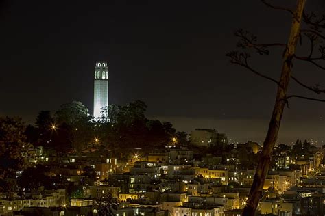 Coit Tower By Night by Mark Harrington | Coit tower, San francisco ...