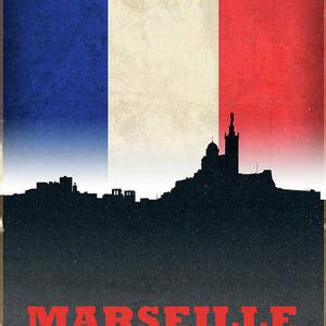 Marseille France Whimsical City Skyline Fun Bright Tall Series Mixed ...