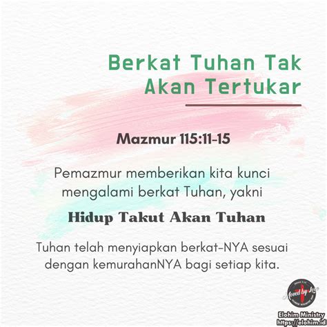 “Berkat Tuhan Tak Akan Tertukar” – Elohim Ministry