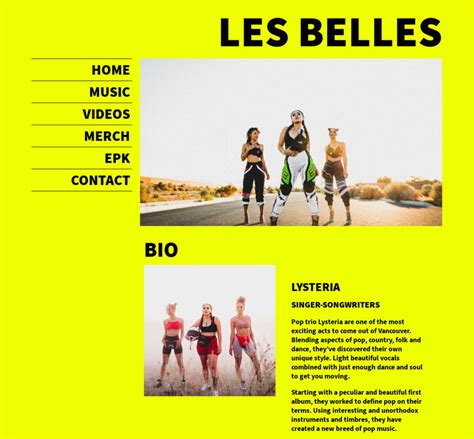 EPK Templates for Bands and Music Artists | Bandzoogle