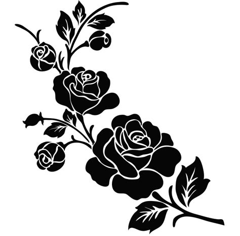 Clipart Flower Black And White Free DXF File for Free Download | Vectors Art