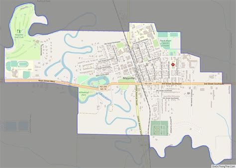 Map of Mayville city, North Dakota