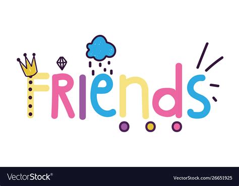 Isolated friends word design Royalty Free Vector Image