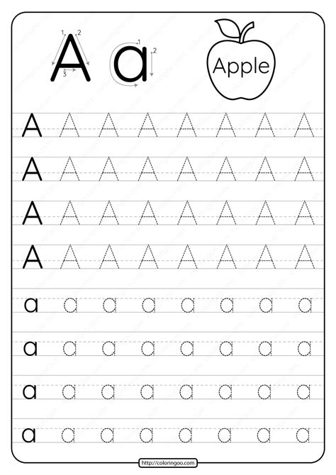 Printable Dotted Letter A Tracing Pdf Worksheet | Alphabet worksheets free, Free printable ...